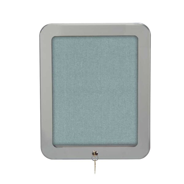 Outdoor Enclosed Combo Board, 72"x36", Satin Frame/White Porc & Cobalt